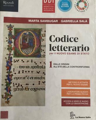 CODICE LETTERARIO 1 dalle origini all’età della….