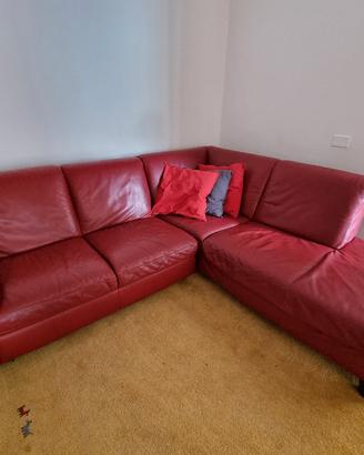 Divano Pelle Rossa