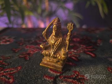 Statuetta Dea Durga Metallo Bronzo Ottone 4,5 cm