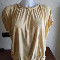 T-shirt gialla arricciata taglia XXL Ovs