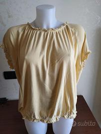 T-shirt gialla arricciata taglia XXL Ovs