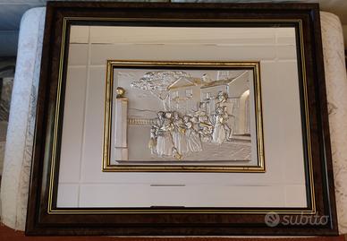 Quadro in rilievo laminato argento 