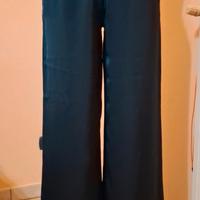 Pantalone palazzo verde petrolio.