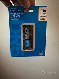 Memoria ram ddr5 16 gb  crucial sodimm 5600