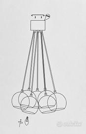 Lampadario moderno bianco 7 luci 