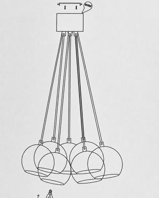 Lampadario moderno bianco 7 luci 