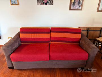 Divano letto in stoffa e alcantara