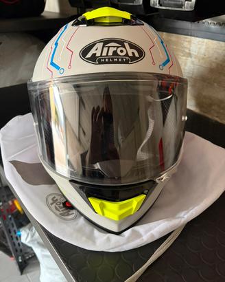 AIROH CASCO ST.501 FROST BLUE/RED GLOSS L