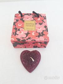 Candela cuore profumata ,con rose in rilievo+ 🎁