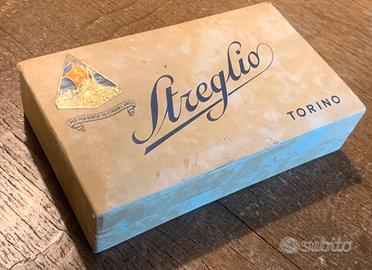 VECCHIA ANTICA SCATOLA STREGLIO TORINO IN CARTONE 
