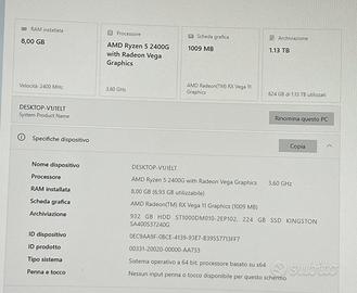 PC Desktop Ryzen 5 + Accessori (No monitor)