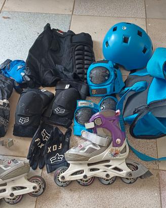 Set completo Pattini rollerblade bambini