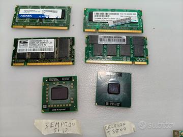 CPU e memoria RAM per Notebook anni 2004 - 2010