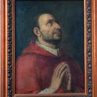 SAN CARLO BORROMEO, OLIO SU TELA, XVIII° SECOLO