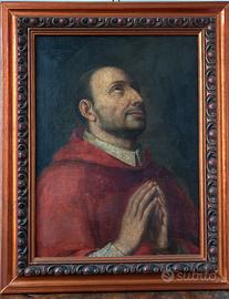 SAN CARLO BORROMEO, OLIO SU TELA, XVIII° SECOLO