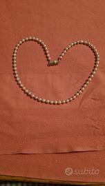 collana in perle bigiotteria vintage fermaglio dor