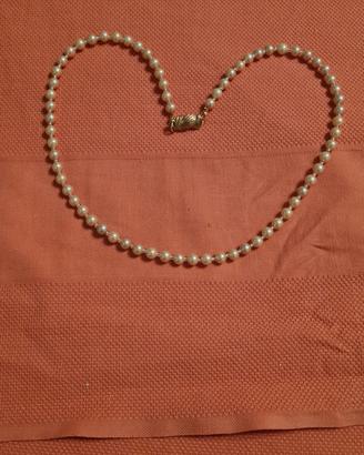 collana in perle bigiotteria vintage fermaglio dor