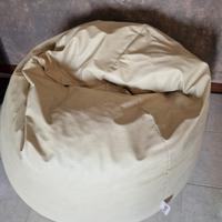 Pouf  pelle beige