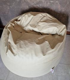 Pouf  pelle beige