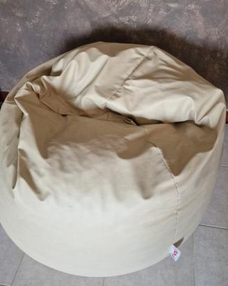 Pouf  pelle beige