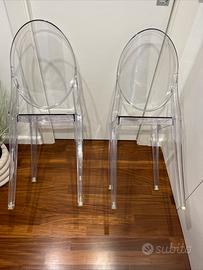 Coppia di sedie Kartell Victoria ghost