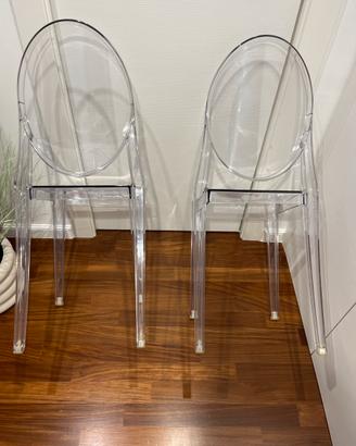 Coppia di sedie Kartell Victoria ghost