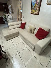 Divano letto contenitore ad angolo in alcantara