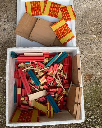 Gioco in legno costruzioni vintage