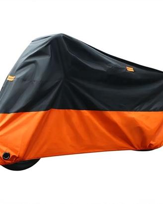 Telo coprimoto impermeabile nero arancione 190T