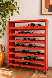 Cantina portabottiglie vintage in metallo arancio