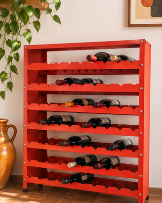 Cantina portabottiglie vintage in metallo arancio