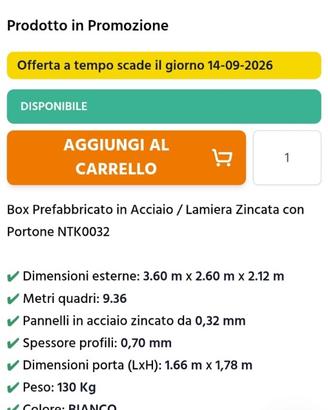Box in acciaio zincato