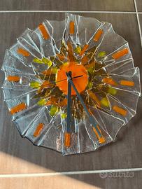 Orologio da parete in Vetro (arancio/giallo)