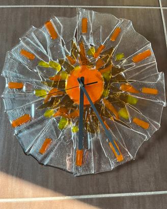 Orologio da parete in Vetro (arancio/giallo)