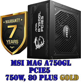PSU MSI MAG A750GL GOLD PCIE5 Alim 750W, 80 Plus