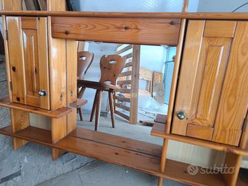 vetrina bagno legno massello