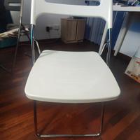 Sedie pieghevoli in acciaio /bianco 