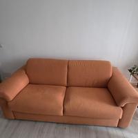 Divano letto e pouf (incluso materasso MAI usato)