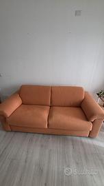 Divano letto e pouf (incluso materasso MAI usato)