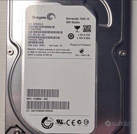 HARD  DISK  500 GB  SATA   Mod SEAGATE  BARRRACUDA