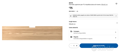 IKEA Besta pannello per TV, rovere, 180x 42