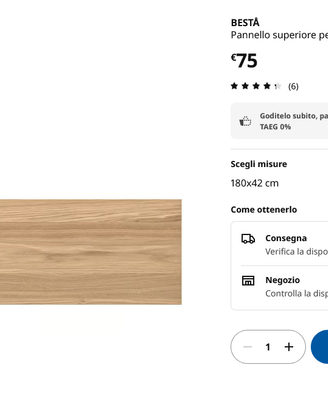 IKEA Besta pannello per TV, rovere, 180x 42