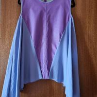 maglia cotone e similpelle, tg. u