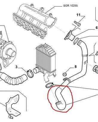 Tubo Intercooler Musa - Ypsilon 1.3 MJT 51768138