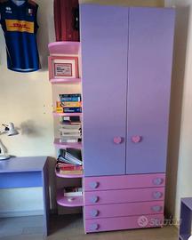 armadio a due ante con libreria 