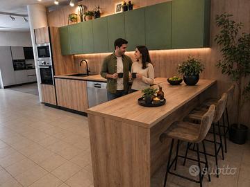 Splendida cucina moderna rovere & verde avocado