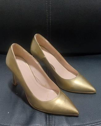 Scarpe col tacco Benetton oro