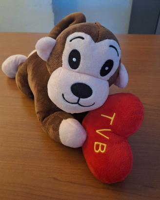 Peluche scimmia con cuore rosso TVB morbido nuovo