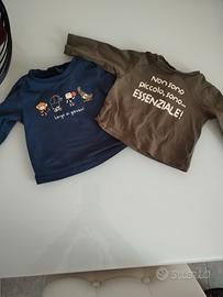 t-shirt manica lunga neonato 3/6 mesi blukids 