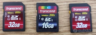 schede SD SDCH classe 1 Transcend 32GB e 16GB